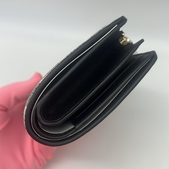 Kate Spade Signature Spade Flower Medium Compact Bifold Wallet Black Multi - Picture 8 of 16